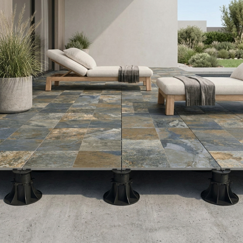 Dalle extérieur effet pierre Krabi 2.0 bleu R11 60x120 cm