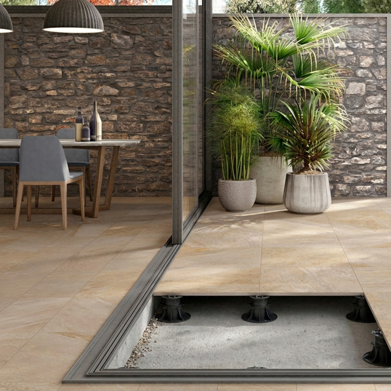 Dalle extérieur effet pierre Minéral 2.0 Beige R11 60x120 cm