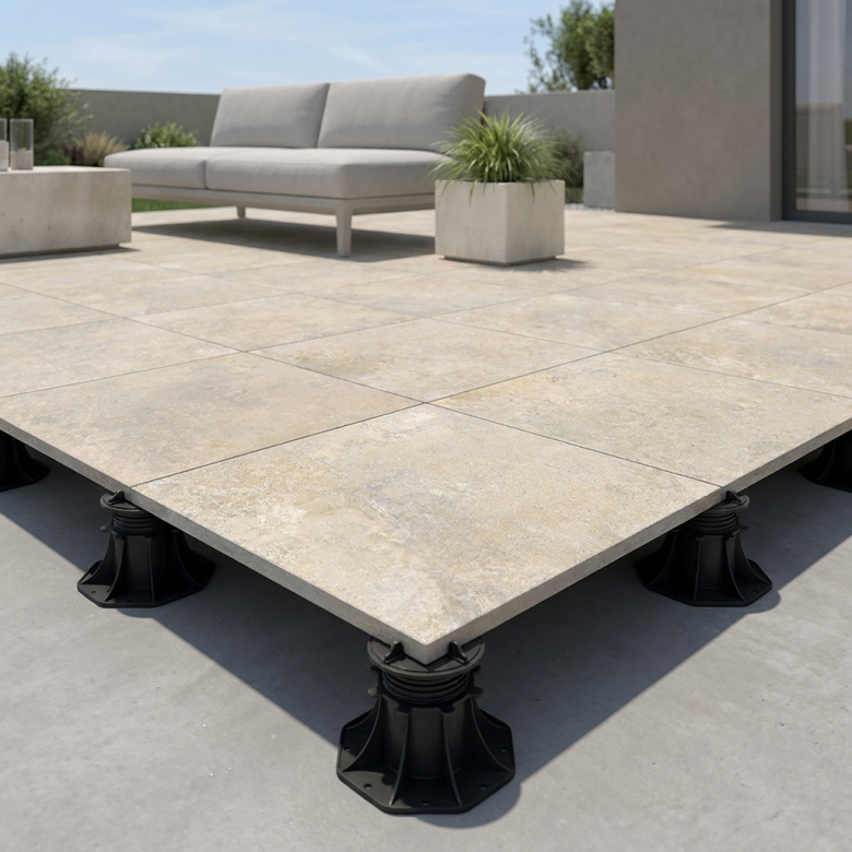 Dalle extérieur effet pierre Arezzo 2.0 beige R11 60x60 cm