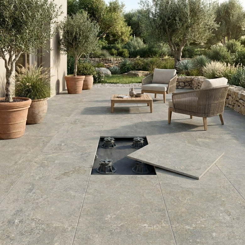 Dalle extérieur effet pierre Arezzo 2.0 Gris R11 60x120 cm