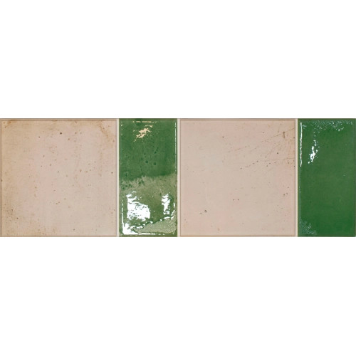 Carrelage sol et mur traditionnel Uzès émeraude 15x45 cm