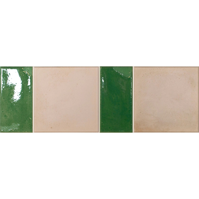 Carrelage sol et mur traditionnel Uzès émeraude 15x45 cm
