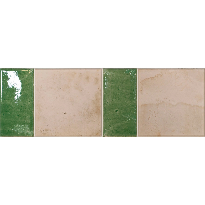 Carrelage sol et mur traditionnel Uzès émeraude 15x45 cm