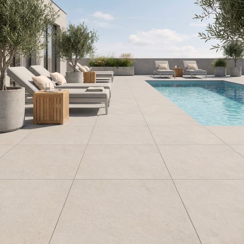 Dalle extérieur Dover crème R11 80x80 cm