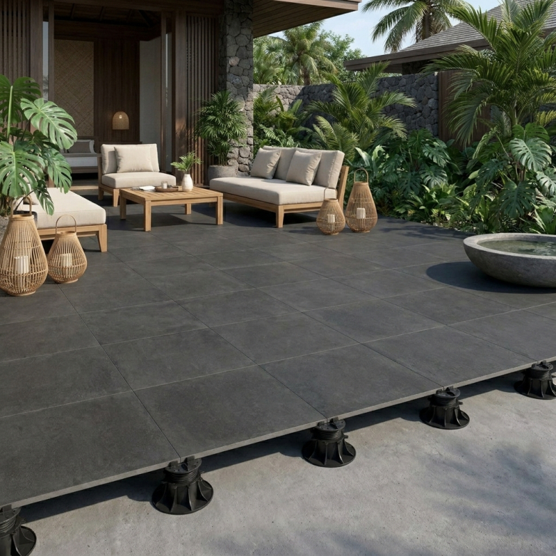 Dalle extérieur Cemento 2.0 Anthracite R11 60x60 cm