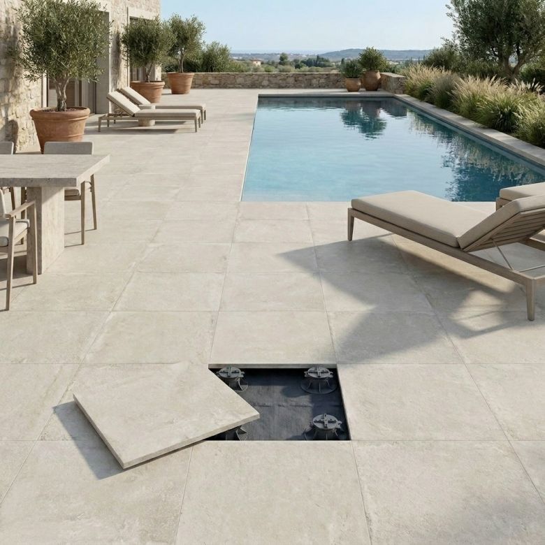 Dalle extérieur Cemento 2.0 Crème R1190x90 cm