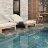 Carrelage sol extérieur effet Pierre de Bali Krabi bleu R11 30x60 cm