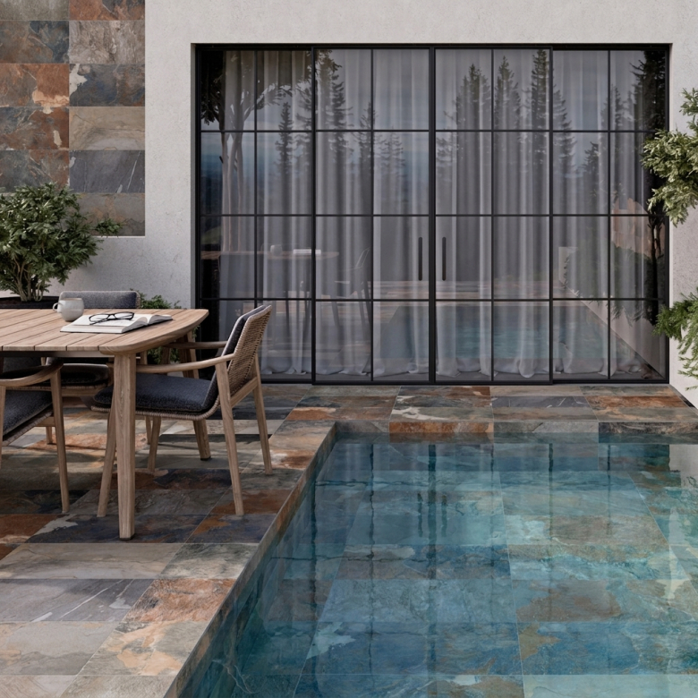 Carrelage sol extérieur effet Pierre de Bali Météor Mix R11 30x60 cm