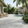 Carrelage sol extérieur effet Pierre de Bali Naga blanc R11 33x33 cm