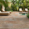Carrelage sol extérieur effet pierre de bali Futura gold R11 30x60,4 cm