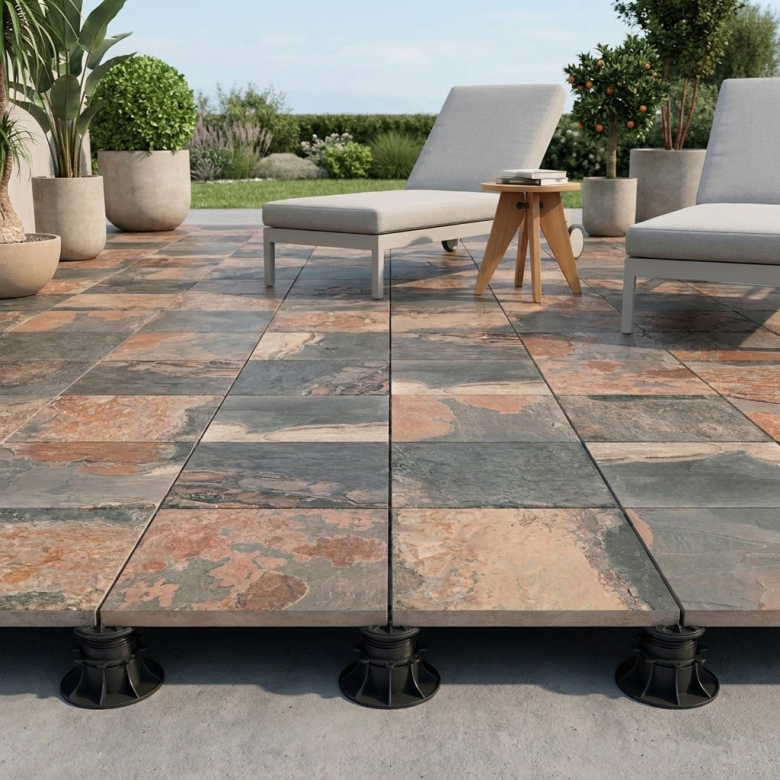 Dalle extérieur Chateau 2.0 naturel R11 60x60 cm