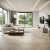 Carrelage sol effet Travertin Tivertino Terre 100x100 cm