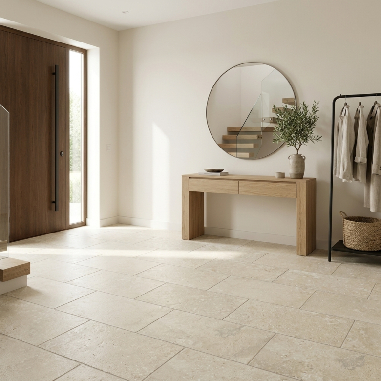 Carrelage sol effet Travertin Tivertino Naturel 60x30 cm