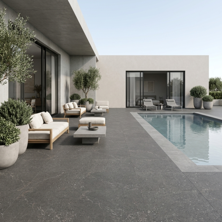 Dalle extérieur Toscana 2.0 anthracite R11 60x60cm