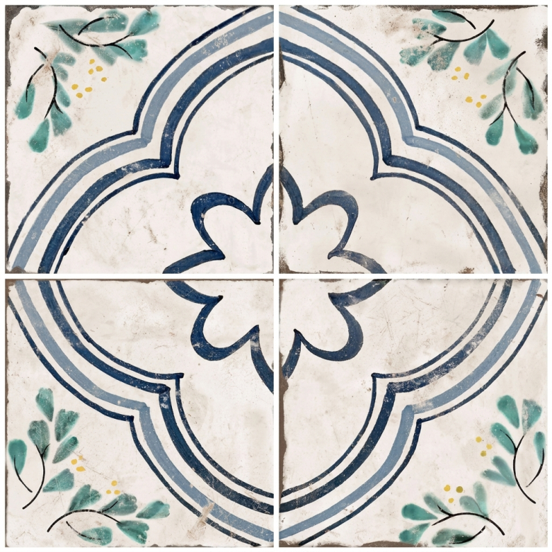 Carrelage sol effet carreaux de ciment Freesia Marcela 20x20 cm