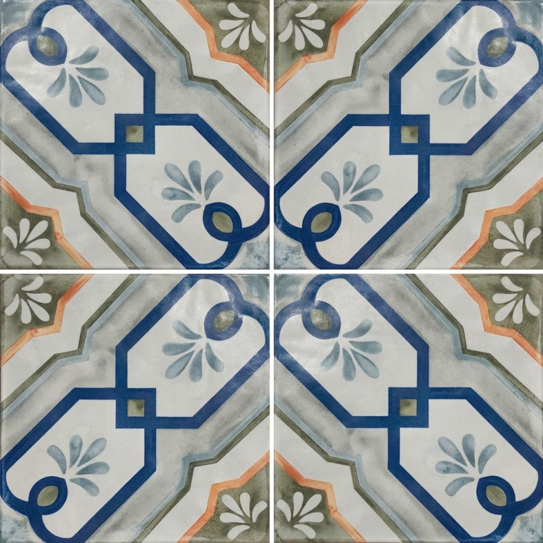 Carrelage sol effet carreaux de ciment Lys Maresa 15x15 cm