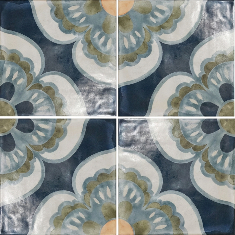Carrelage sol effet carreaux de ciment Lys Lisa 15x15 cm