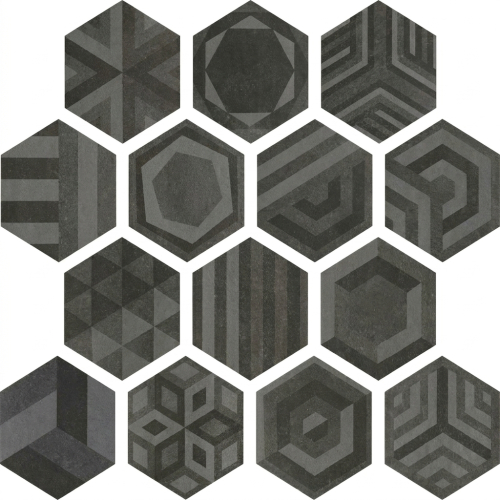 Carrelage sol hexagonal Anubis Frame 20x17,5 cm