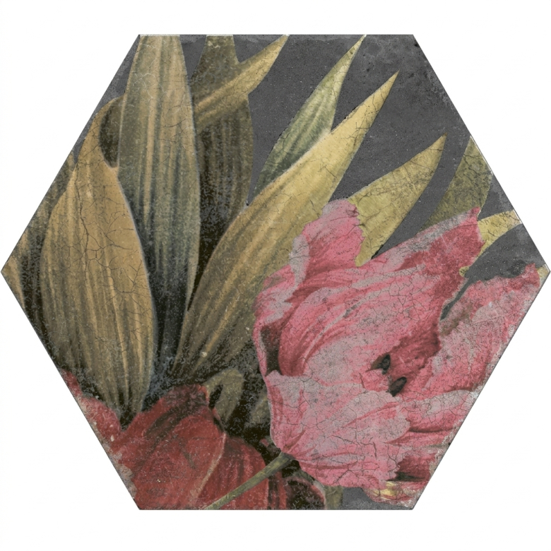 Carrelage sol et mur hexagonal Jungle decors aruba lava 23*27 cm