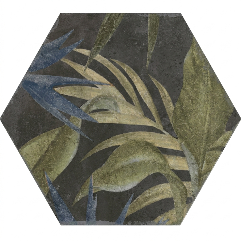 Carrelage sol et mur hexagonal Jungle decors aruba lava 23*27 cm