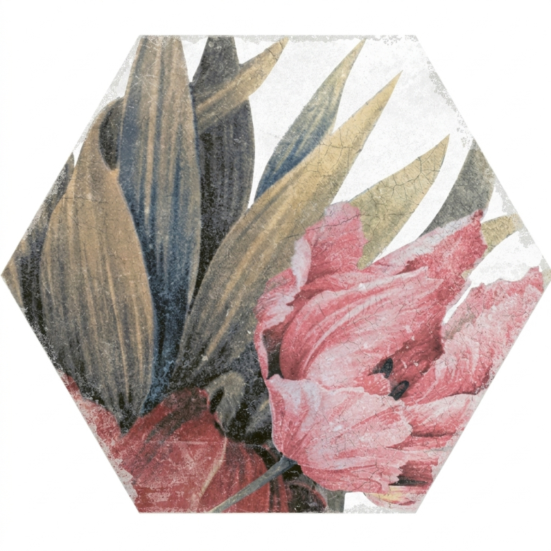 Carrelage sol et mur hexagonal Jungle decors aruba blanco 23*27 cm