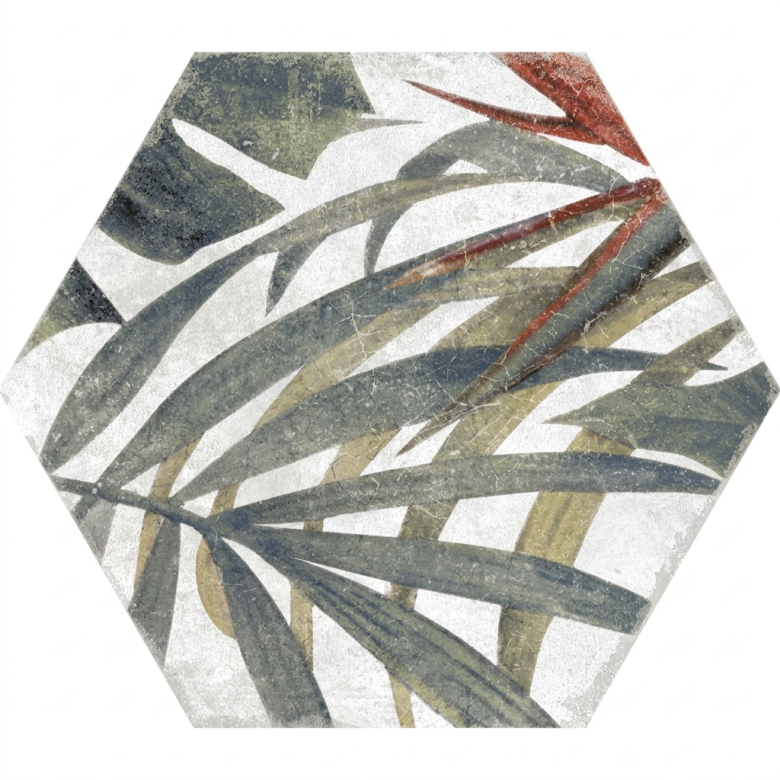 Carrelage sol et mur hexagonal Jungle decors aruba blanco 23*27 cm