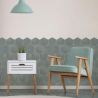 Carrelage sol hexagonal San Marin bleu 14x16 cm