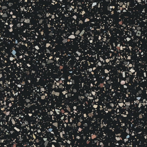 Carrelage sol et mur effet Terrazzo poli Gemme noir 120x120 cm