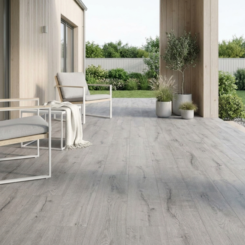Carrelage sol extérieur effet bois Corcovado Grey R11 23x120 cm