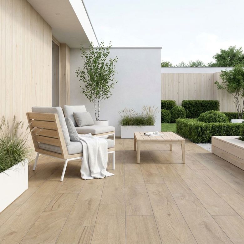 Carrelage sol extérieur effet bois Corcovado oak R11 23x120 cm