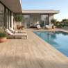 Carrelage sol extérieur effet bois Palm Haya R10 23x120 cm