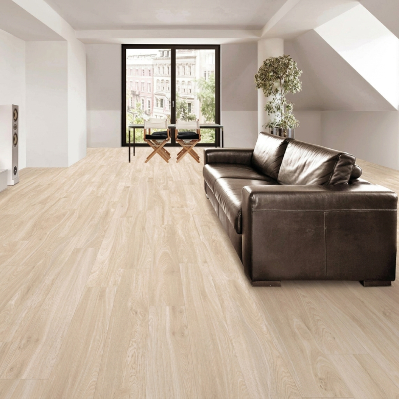 Carrelage sol imitation parquet Bosquet beige clair 20x120 cm