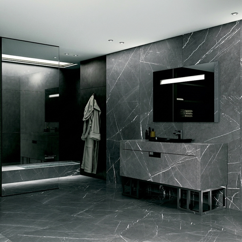 Carrelage sol effet marbre Déco Slate mat greystone 30x60 cm
