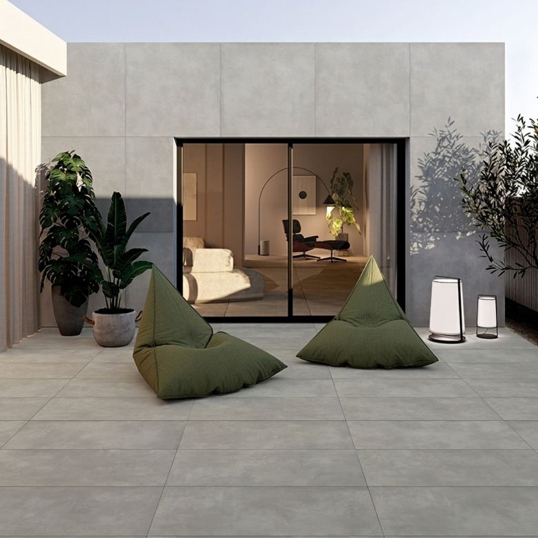 Carrelage sol effet béton Inédit gris fumée 60x60 cm