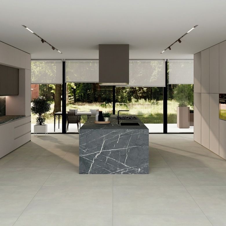 Carrelage sol effet béton Inédit perle 60x120 cm