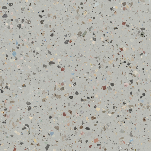 Carrelage sol et mur effet Terrazzo poli Gemme gris 120x120 cm