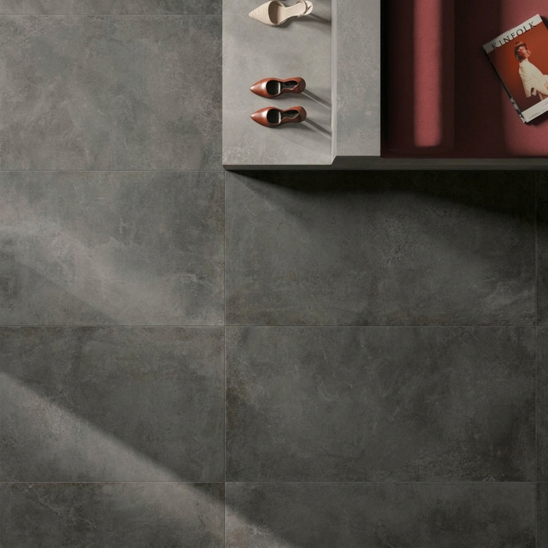 Carrelage sol moderne Vertige black 60x120 cm