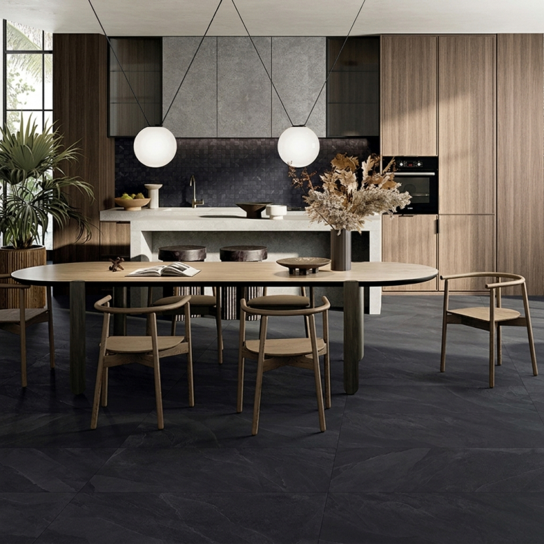 Carrelage sol effet pierre Volcania lave 60x60 cm