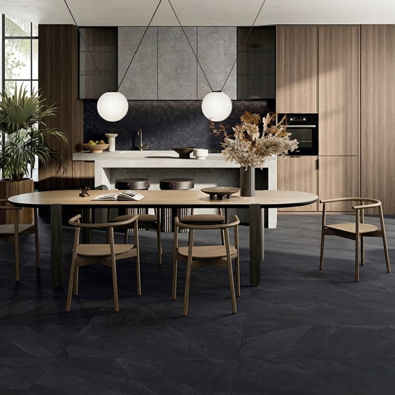 Carrelage sol effet pierre Volcania lave 30x60 cm