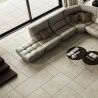 Carrelage sol effet pierre Dolomie Taupe 60x120 cm