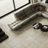 Carrelage sol effet pierre Dolomie Taupe 90x90 cm