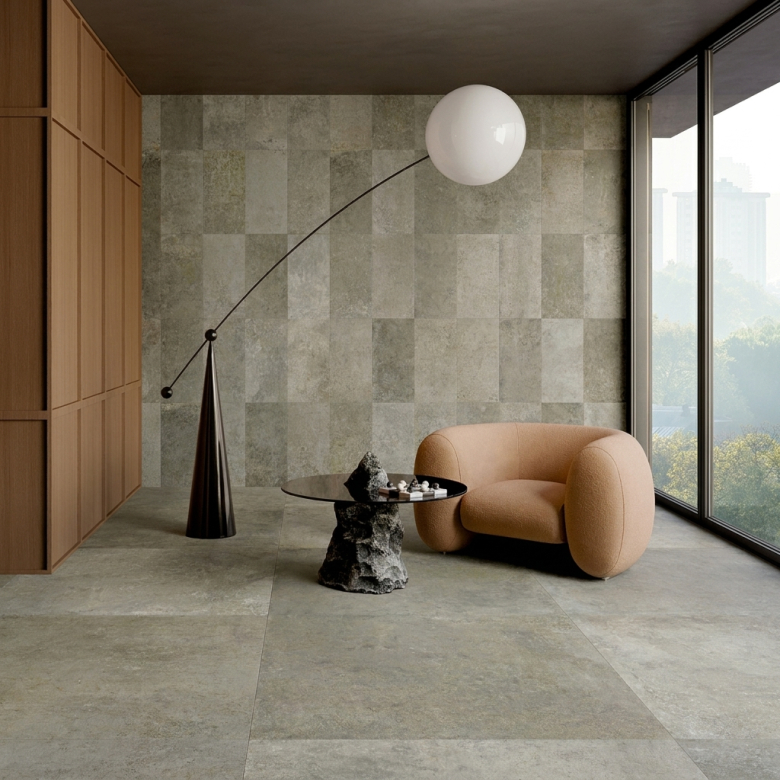 Carrelage sol extérieur effet pierre Arezzo gris R11 60*120 cm