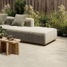Carrelage sol extérieur effet pierre Volcania sable R11 60x120 cm