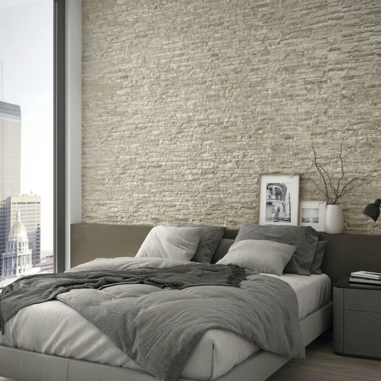 Carrelage effet parement Arcane beige 32x89 cm