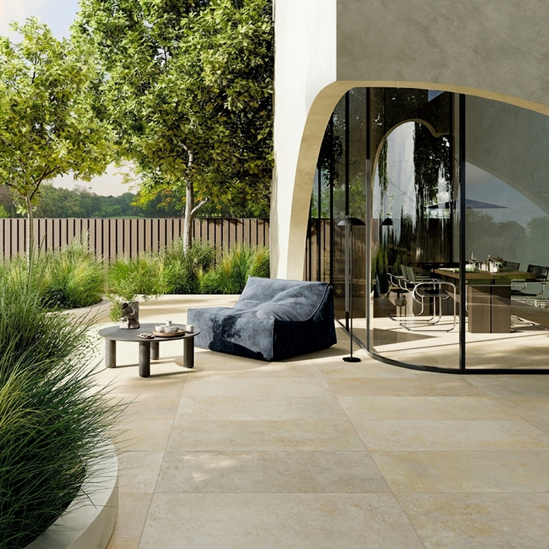 Dalle extérieur effet pierre Arezzo 2.0 beige R11 60x60 cm