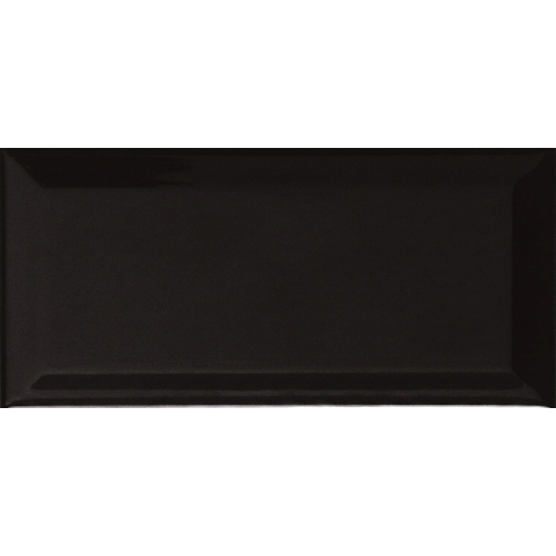 Carrelage mur Métro Colors Noir 10x20 cm biseauté