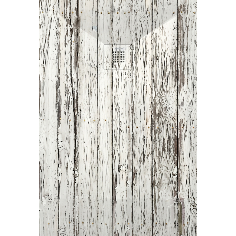 Receveur Bois Blanc Vintage lisse antidérapant 
