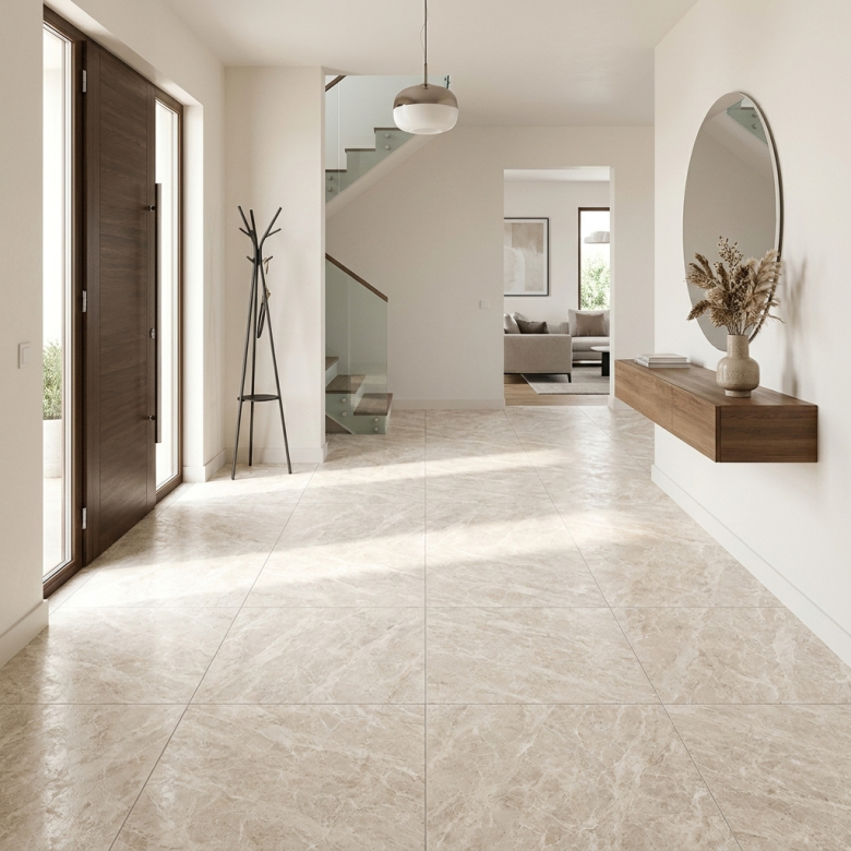 Carrelage sol effet marbre Joali blanc grisé mat 30x60 cm