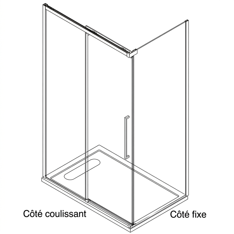 Portes de douche coulissante avec un côté fixe Hydra