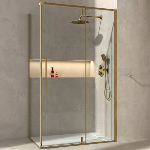 Portes de douche pivotante (100 cm / 120 cm) avec un côté fixe Hydra
